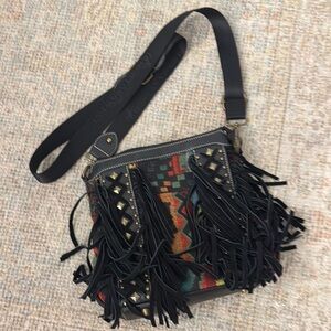 Montana West Black and Red Crossbody Bag with Stylish Design